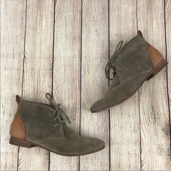 Sebago Shoes - Sebago Gray Tan Tie Leather Ankle Booties Size 8